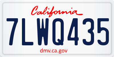 CA license plate 7LWQ435