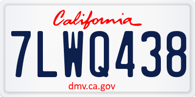 CA license plate 7LWQ438