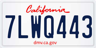 CA license plate 7LWQ443