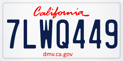 CA license plate 7LWQ449