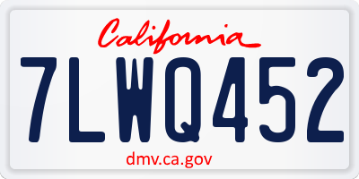 CA license plate 7LWQ452