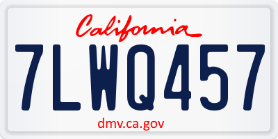 CA license plate 7LWQ457