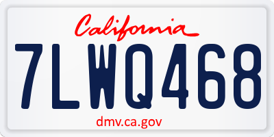 CA license plate 7LWQ468