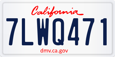 CA license plate 7LWQ471