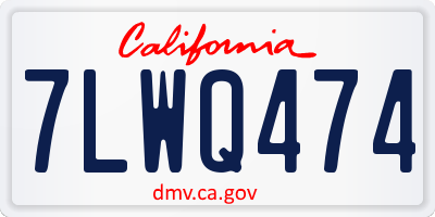 CA license plate 7LWQ474