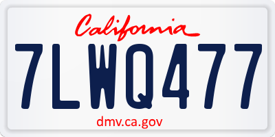 CA license plate 7LWQ477