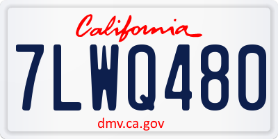CA license plate 7LWQ480