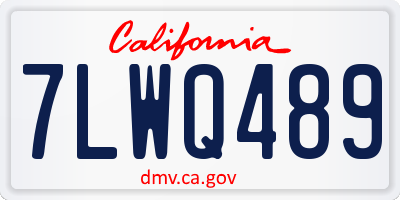 CA license plate 7LWQ489
