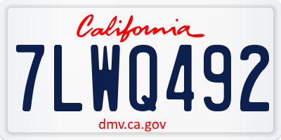CA license plate 7LWQ492