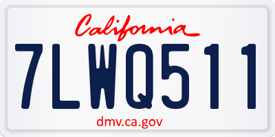 CA license plate 7LWQ511