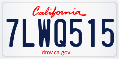 CA license plate 7LWQ515