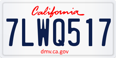 CA license plate 7LWQ517