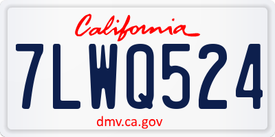 CA license plate 7LWQ524