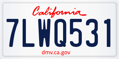 CA license plate 7LWQ531