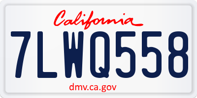CA license plate 7LWQ558