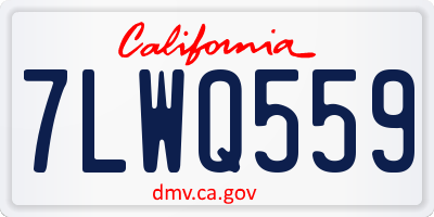 CA license plate 7LWQ559