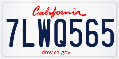 CA license plate 7LWQ565