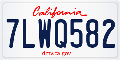 CA license plate 7LWQ582