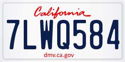 CA license plate 7LWQ584
