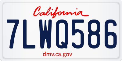 CA license plate 7LWQ586
