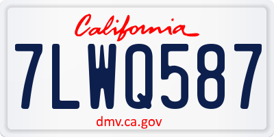 CA license plate 7LWQ587