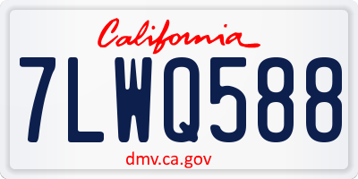 CA license plate 7LWQ588