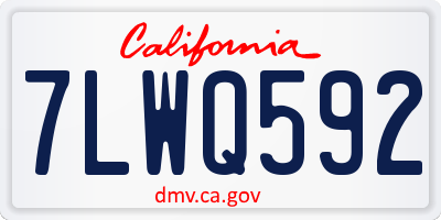CA license plate 7LWQ592