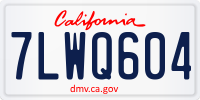 CA license plate 7LWQ604