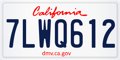 CA license plate 7LWQ612