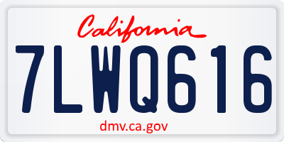 CA license plate 7LWQ616