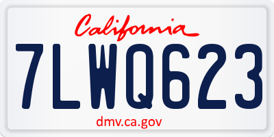 CA license plate 7LWQ623