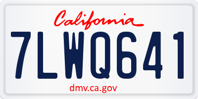 CA license plate 7LWQ641