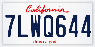 CA license plate 7LWQ644