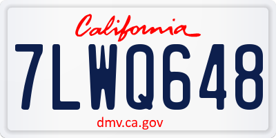CA license plate 7LWQ648
