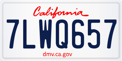 CA license plate 7LWQ657