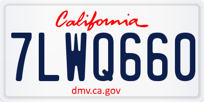 CA license plate 7LWQ660