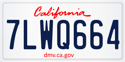 CA license plate 7LWQ664