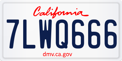 CA license plate 7LWQ666