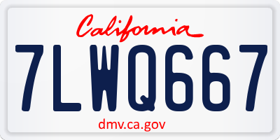 CA license plate 7LWQ667