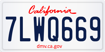 CA license plate 7LWQ669