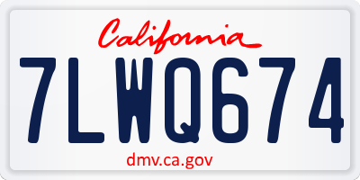 CA license plate 7LWQ674