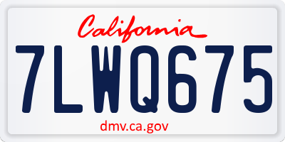 CA license plate 7LWQ675