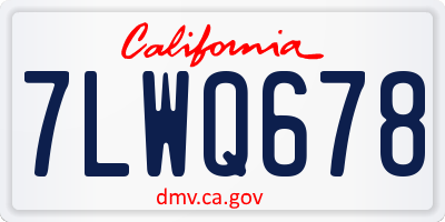 CA license plate 7LWQ678