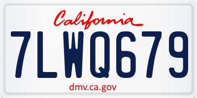 CA license plate 7LWQ679