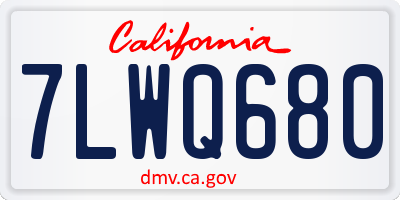 CA license plate 7LWQ680