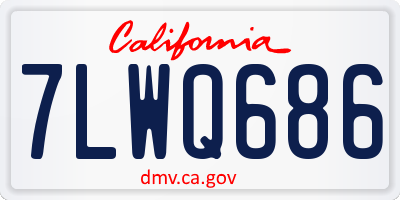 CA license plate 7LWQ686