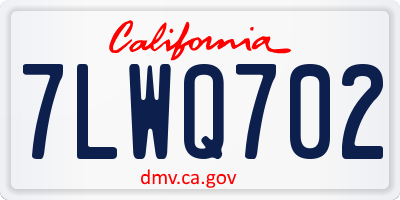 CA license plate 7LWQ702