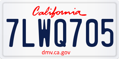 CA license plate 7LWQ705