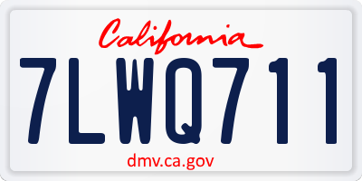 CA license plate 7LWQ711