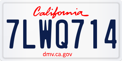 CA license plate 7LWQ714
